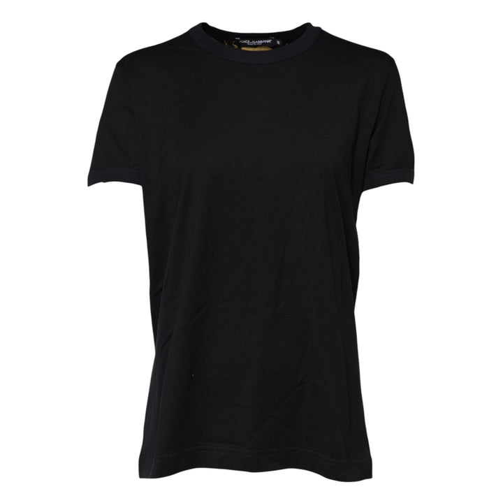 Dolce &amp; Gabbana Black Cotton DG Print Short Sleeve Top T-shirt