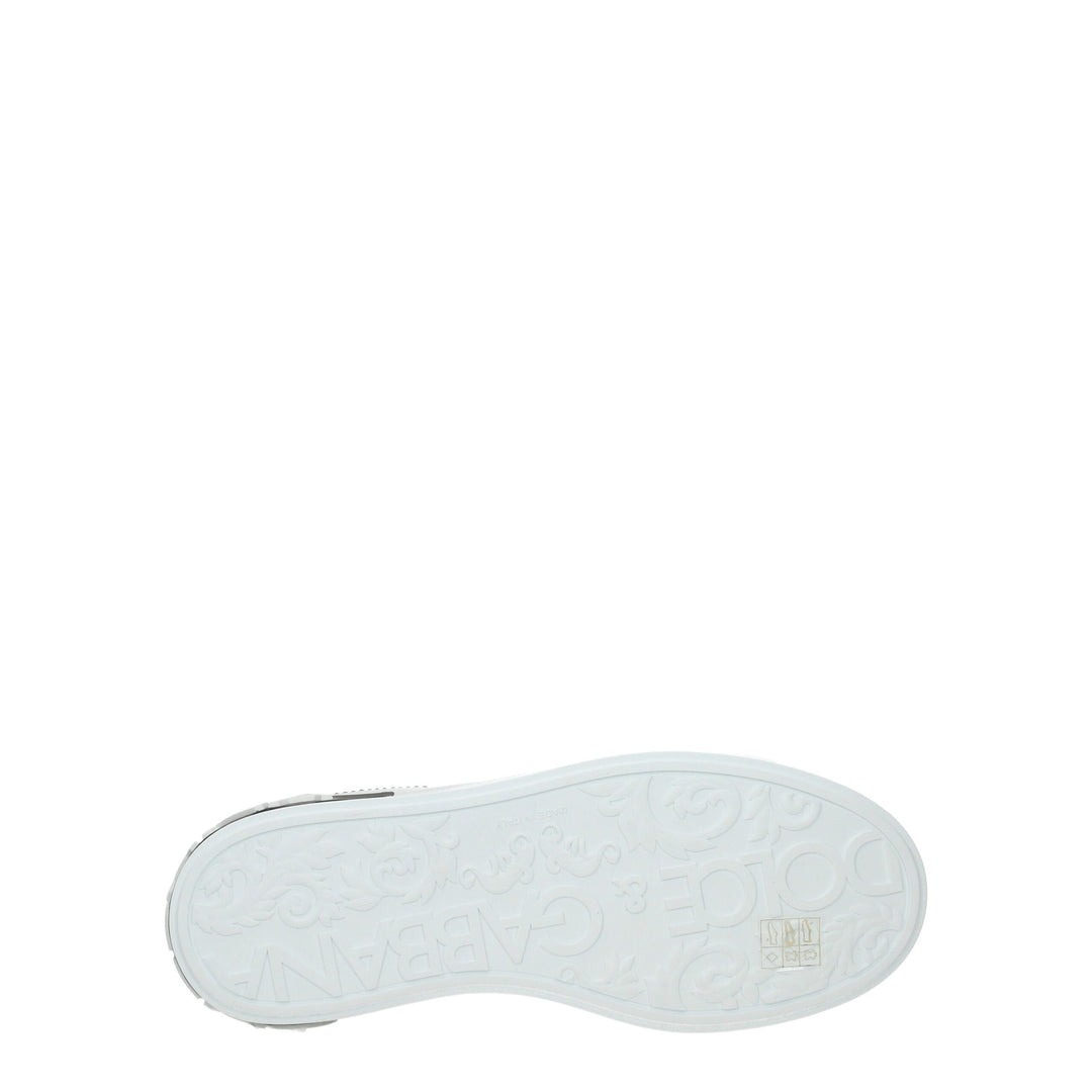 Dolce &amp; Gabbana White Leather Low Top Sneakers