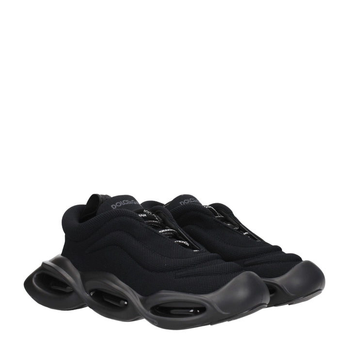 Dolce &amp; Gabbana Black Fabric Chunky Sneakers