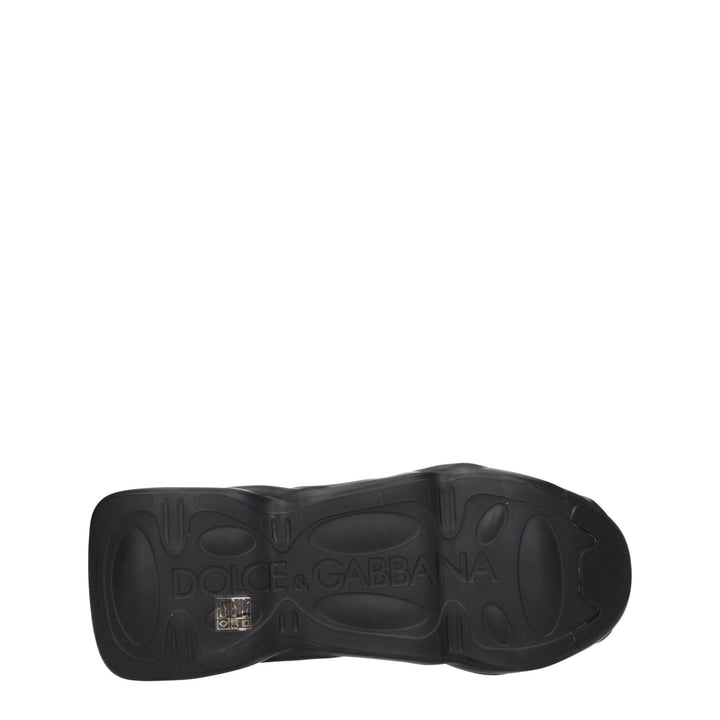 Dolce &amp; Gabbana Black Fabric Chunky Sneakers