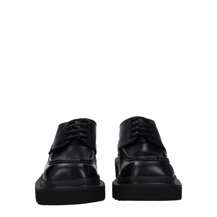 Dolce &amp; Gabbana Black Leather Oxfords And Derbies