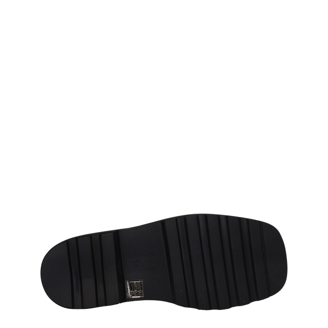 Dolce &amp; Gabbana Black Leather Oxfords And Derbies