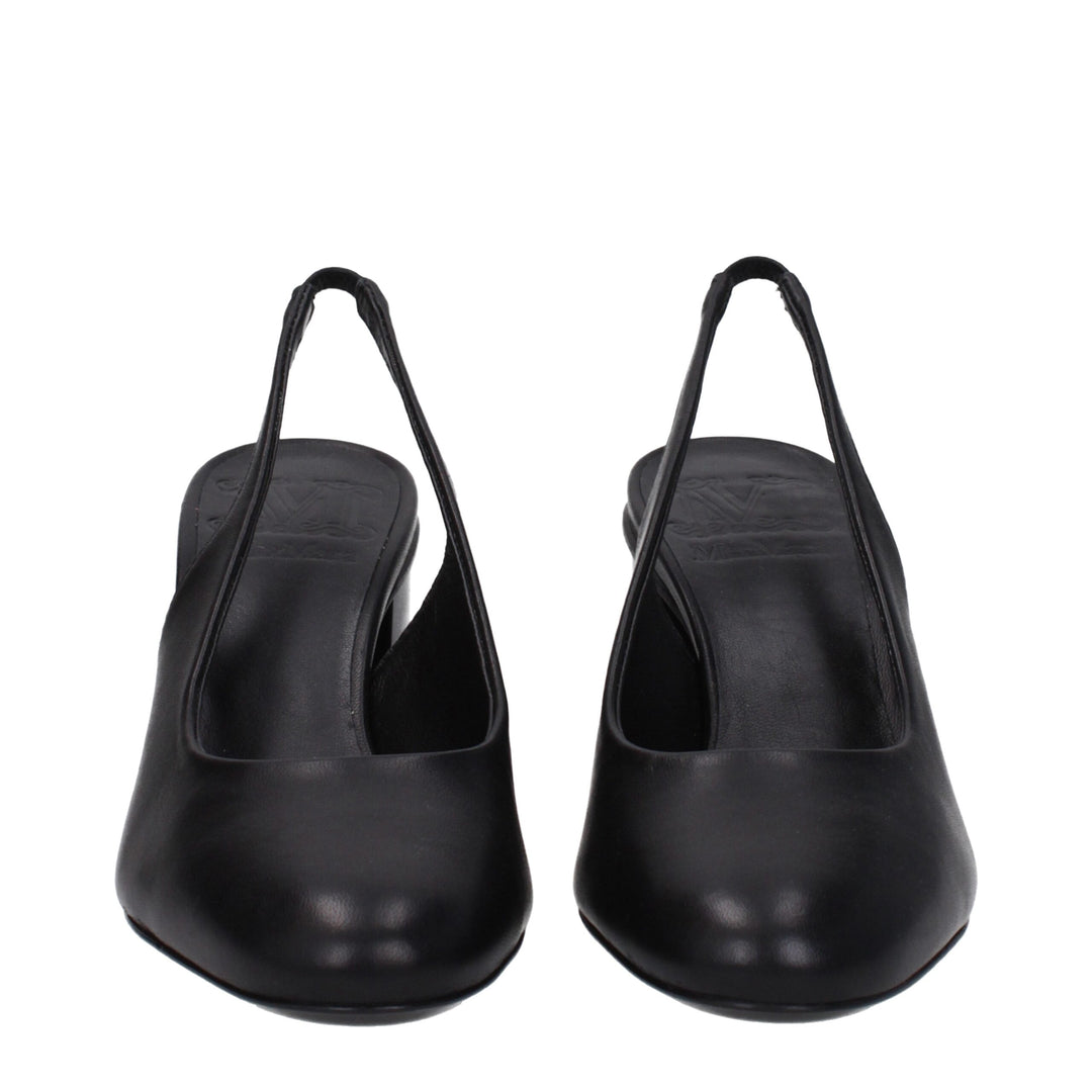 Max Mara Black Leather High Heel Pumps