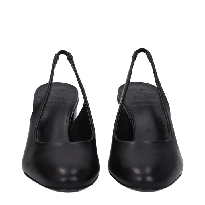 Max Mara Black Leather High Heel Pumps