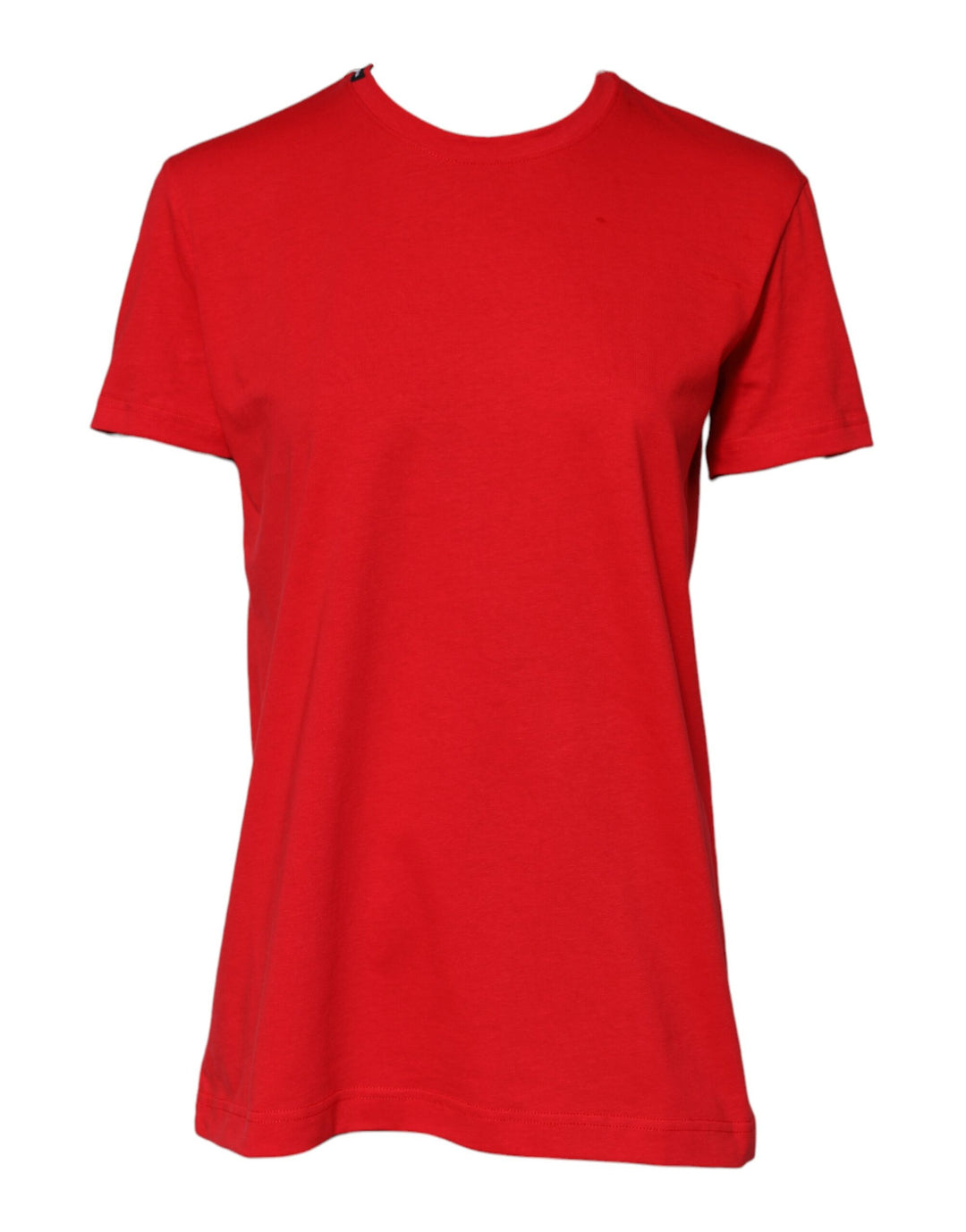 Dolce &amp; Gabbana Red Cotton Crew Neck Short Sleeves Top T-shirt