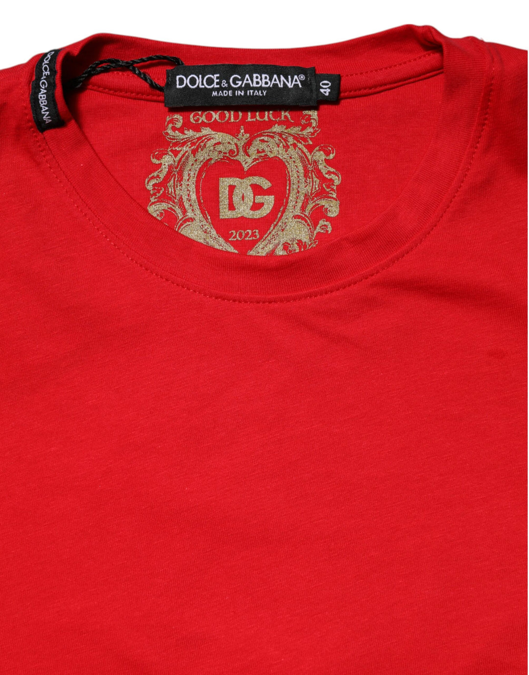 Dolce &amp; Gabbana Red Cotton Crew Neck Short Sleeves Top T-shirt