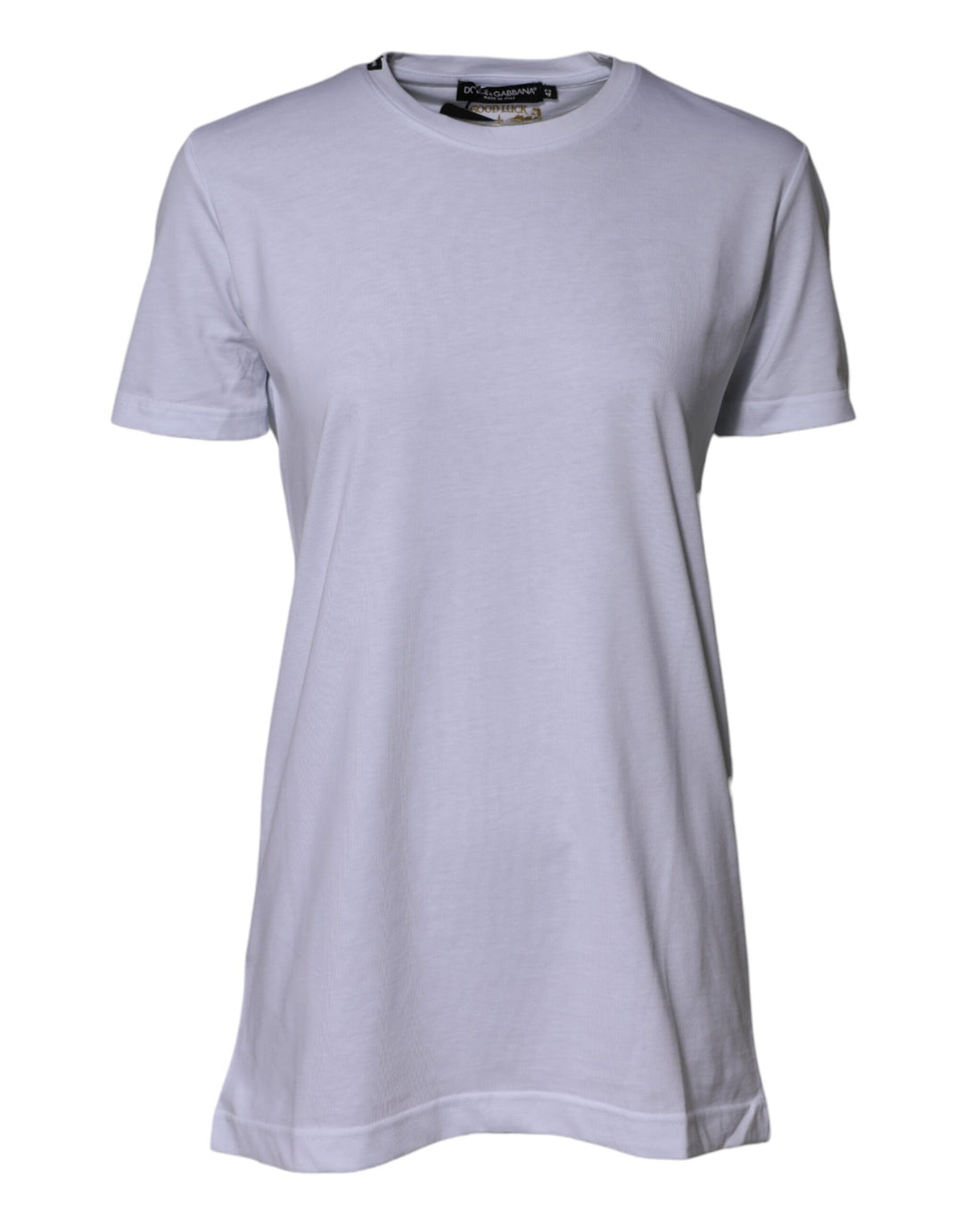 Dolce &amp; Gabbana White Cotton Goodluck 2023 Crew Neck T-shirt