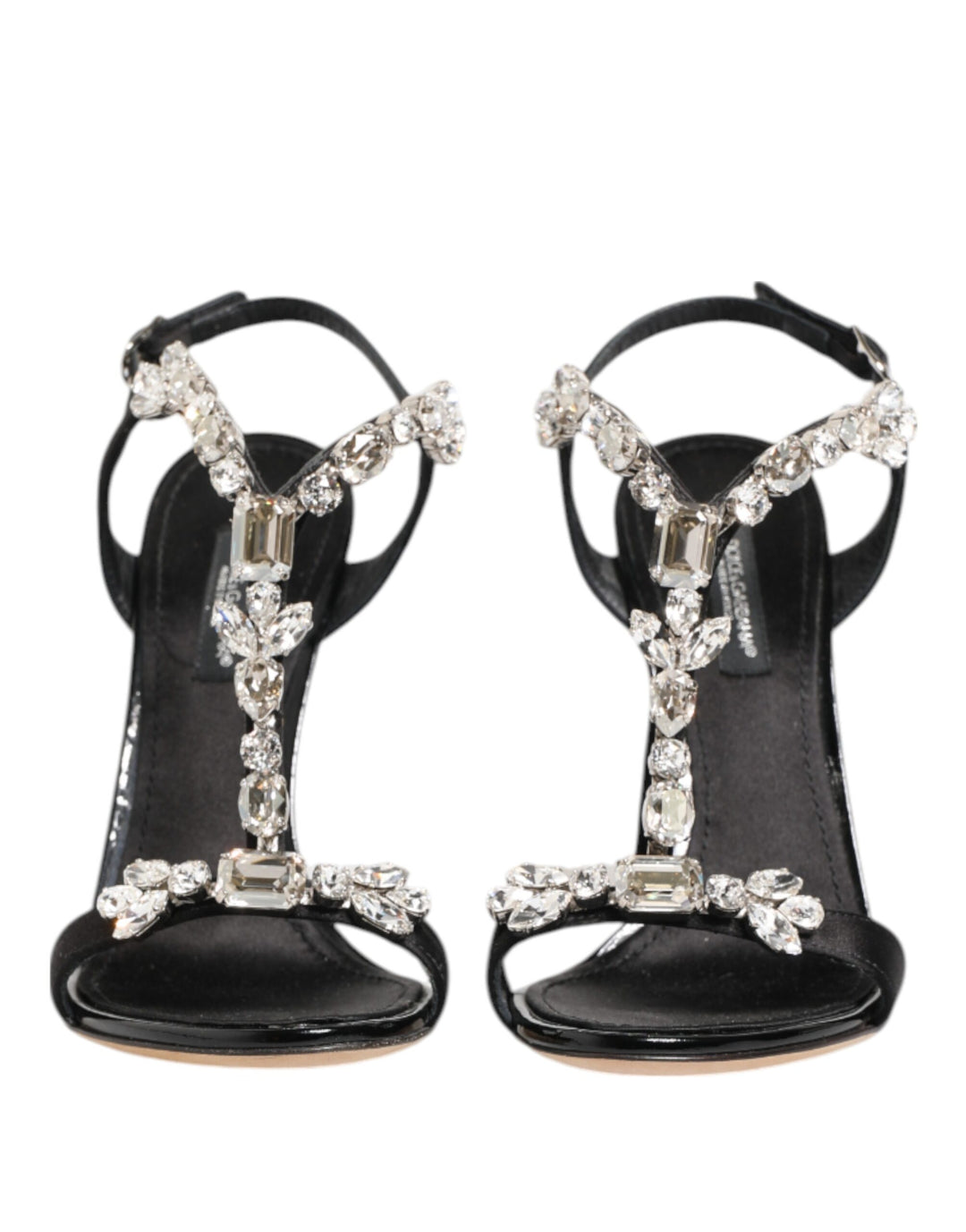Dolce &amp; Gabbana Black Keira Crystals Heels Sandals Shoes