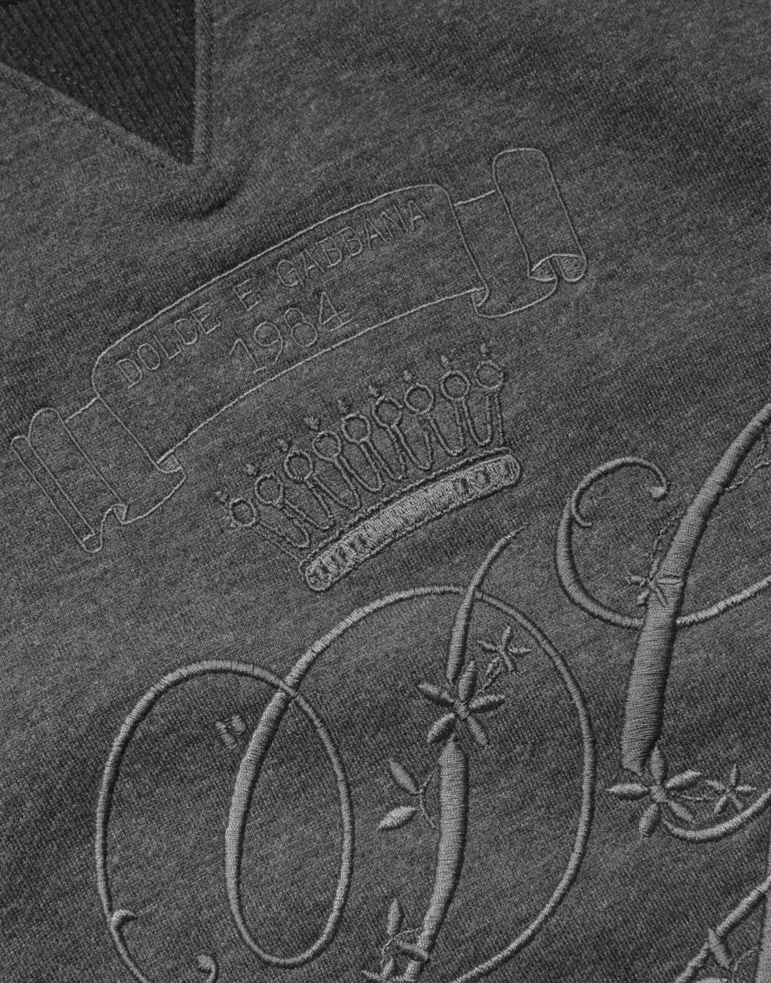 Dolce &amp; Gabbana Gray DG Logo Embroidered Pullover Sweater