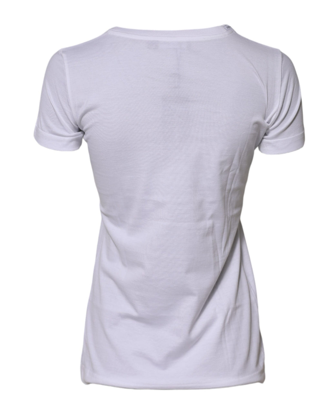 Dolce &amp; Gabbana White Cotton Crew Neck Short Sleeves T-shirt