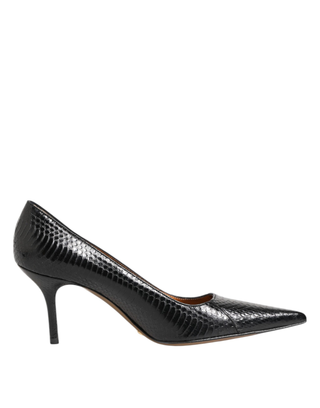 Dolce &amp; Gabbana Black Exotic Leather Stiletto Pumps Shoes