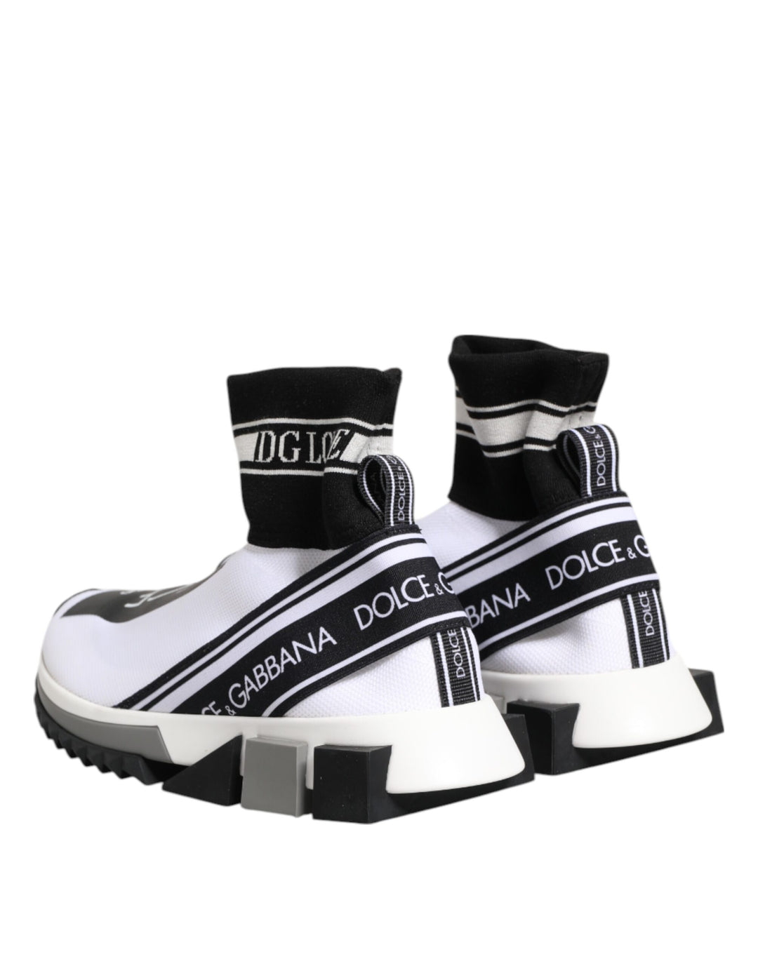 Dolce &amp; Gabbana White Black Sorrento Socks Sneakers Shoes