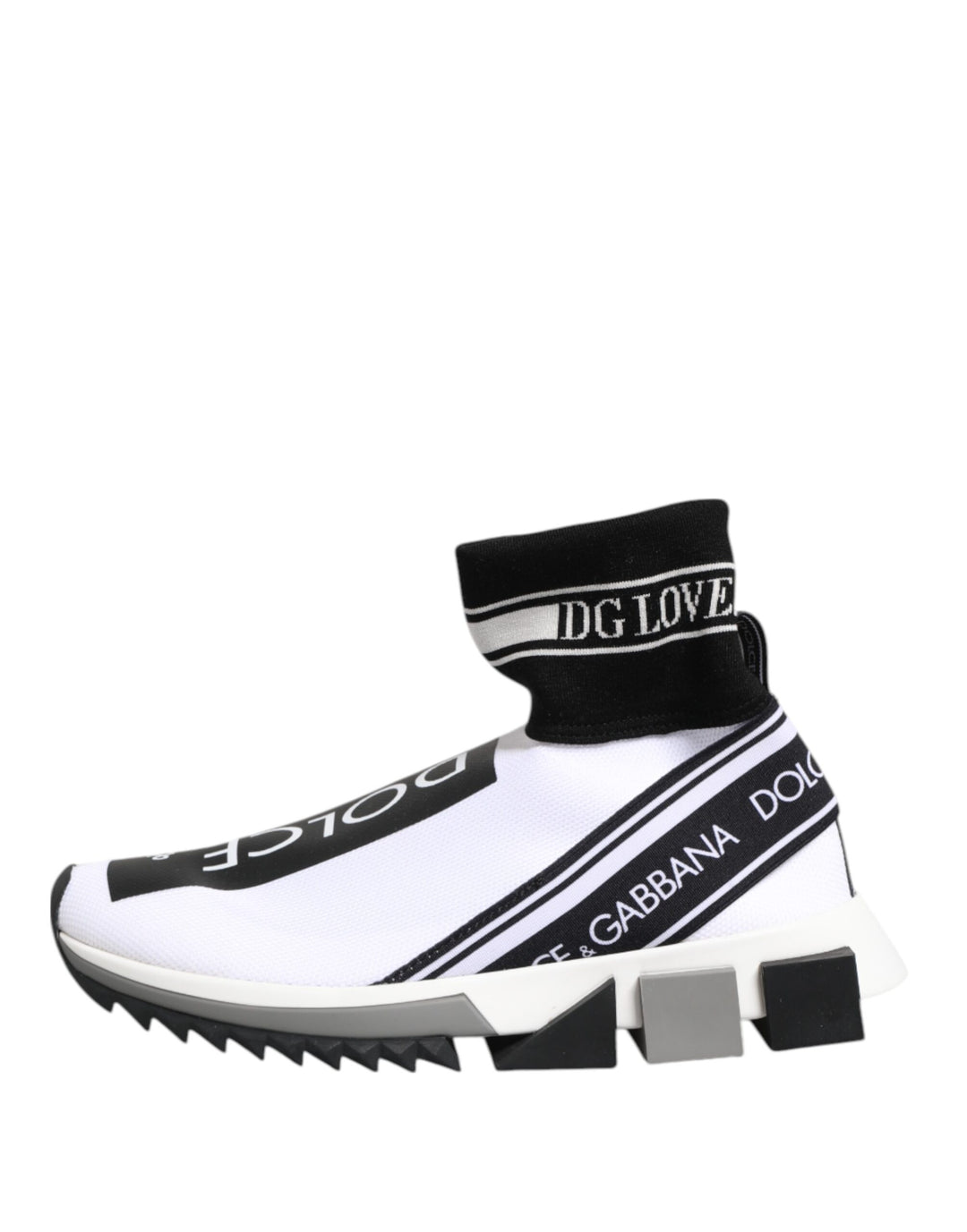 Dolce &amp; Gabbana White Black Sorrento Socks Sneakers Shoes