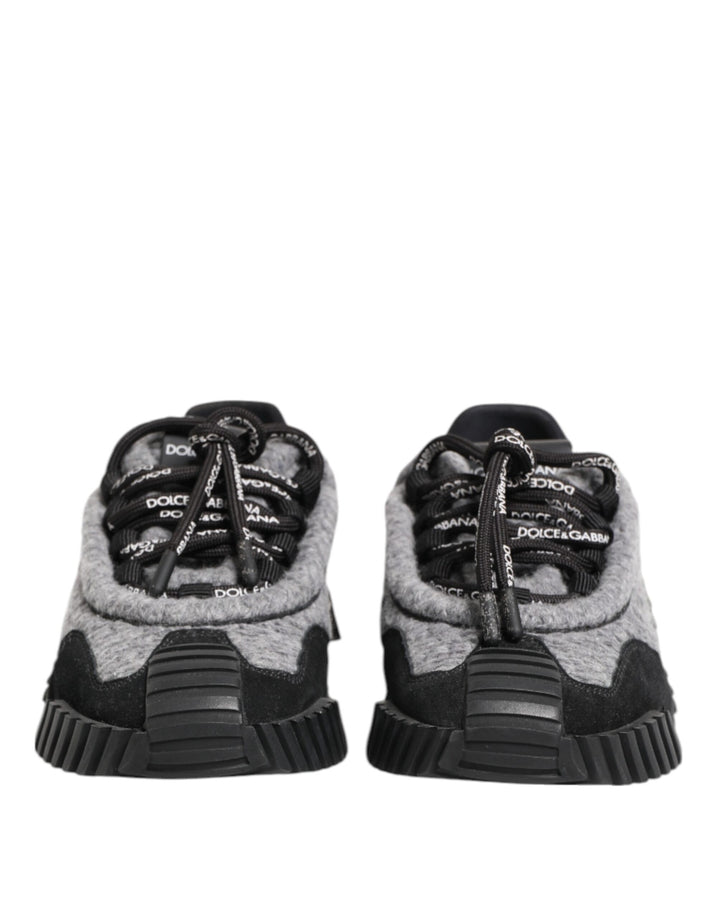 Dolce &amp; Gabbana Black Gray NS1 Low Top Sneakers Shoes