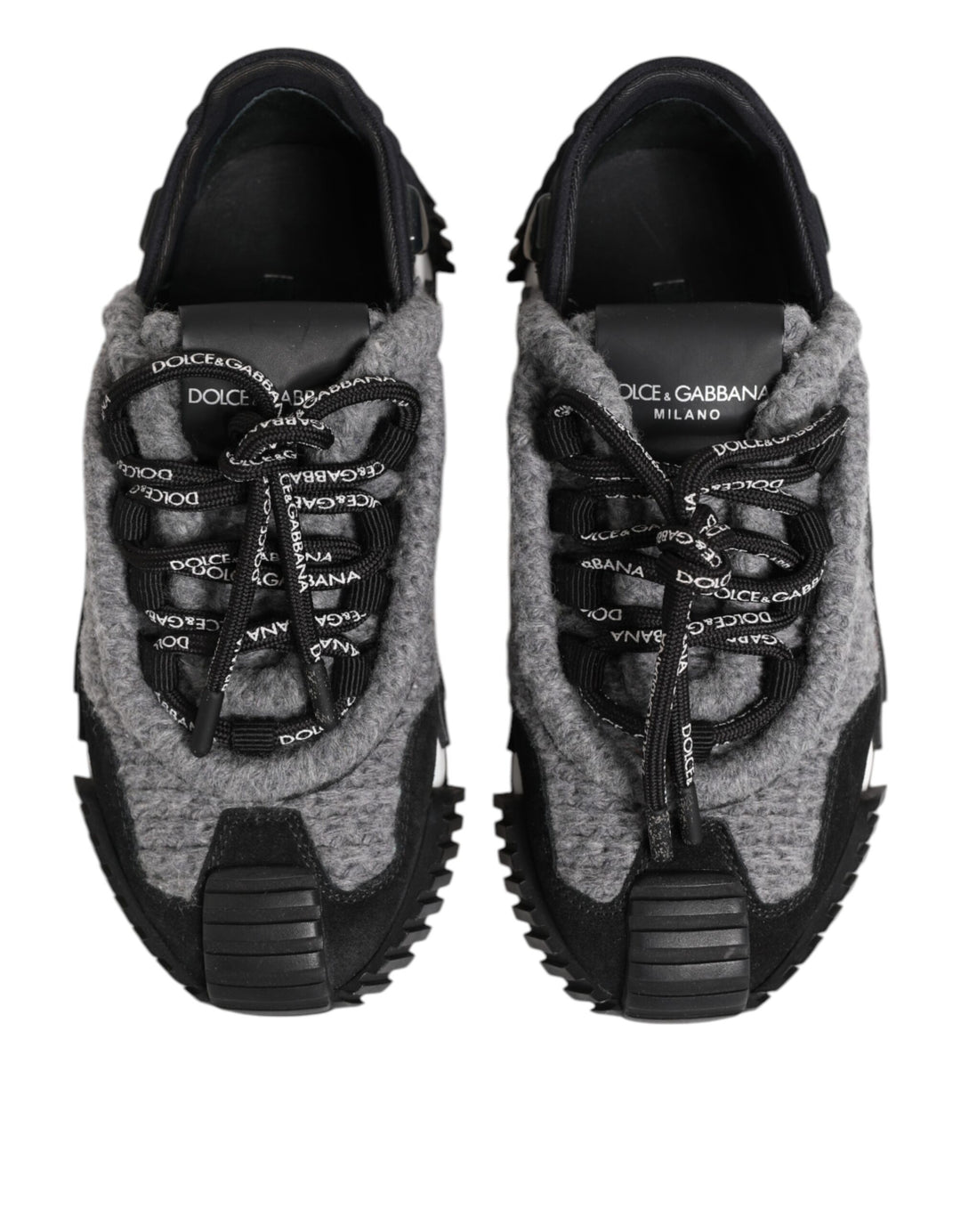 Dolce &amp; Gabbana Black Gray NS1 Low Top Sneakers Shoes