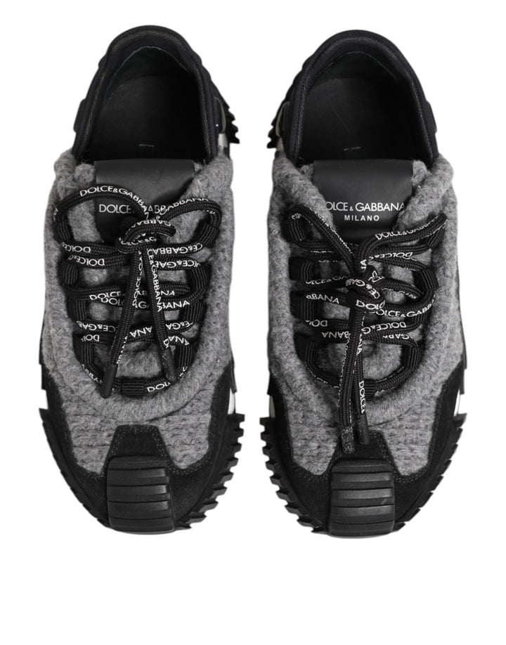 Dolce &amp; Gabbana Black Gray NS1 Low Top Sneakers Shoes
