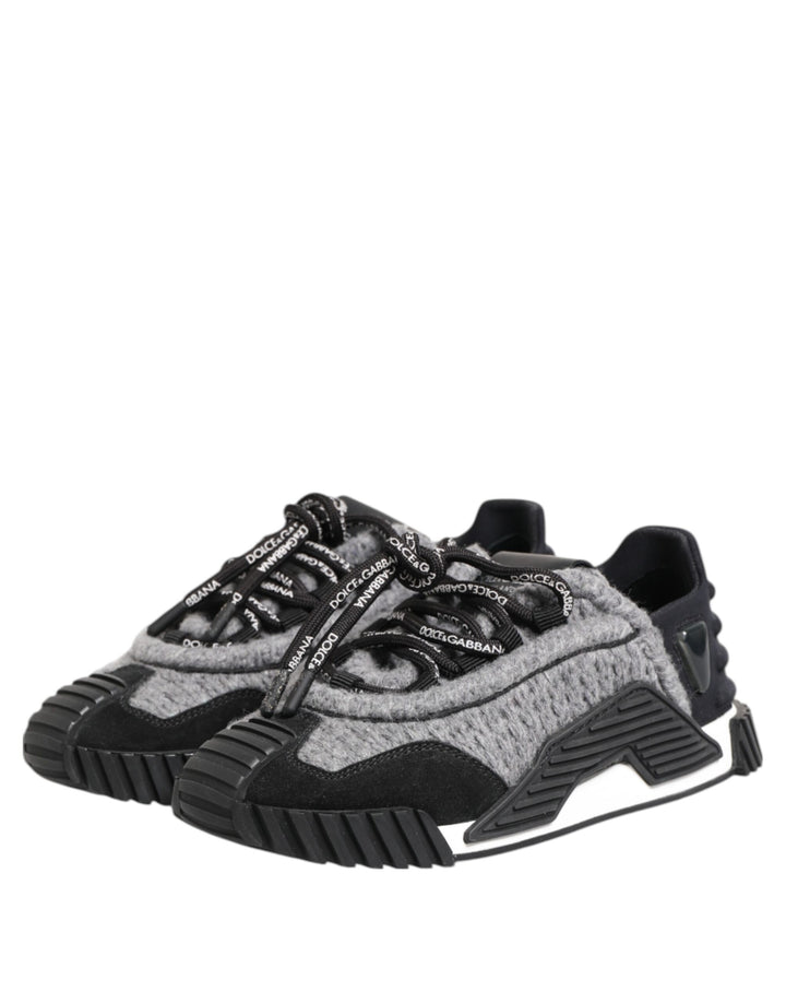 Dolce &amp; Gabbana Black Gray NS1 Low Top Sneakers Shoes