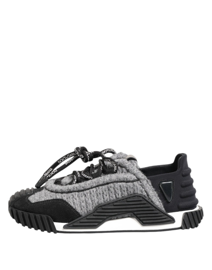 Dolce &amp; Gabbana Black Gray NS1 Low Top Sneakers Shoes