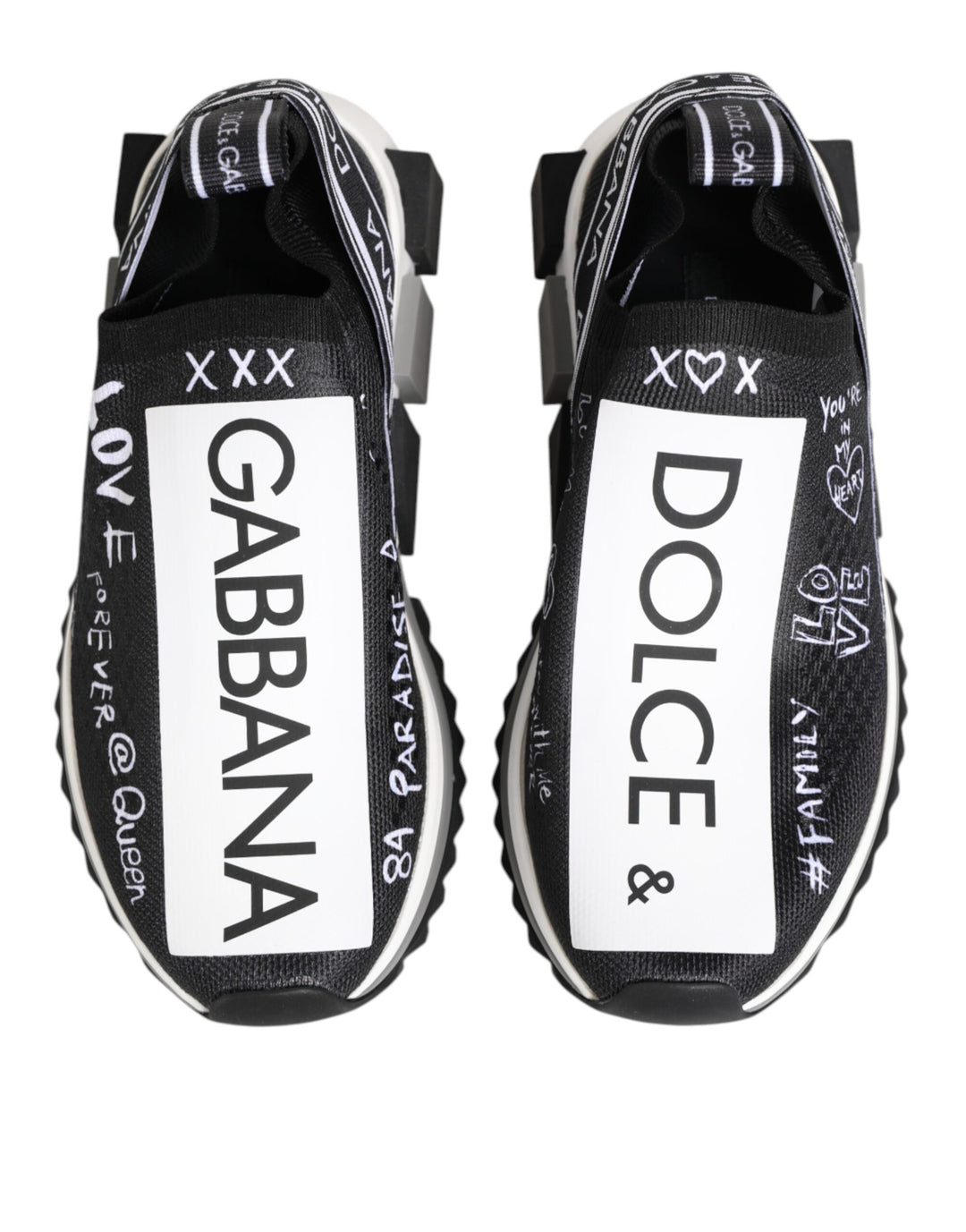 Dolce &amp; Gabbana Black White Sorrento Low Top Sneakers Shoes