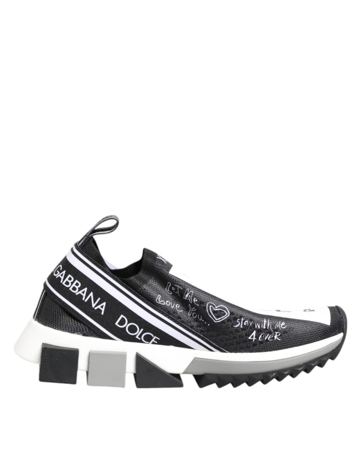 Dolce &amp; Gabbana Black White Sorrento Low Top Sneakers Shoes