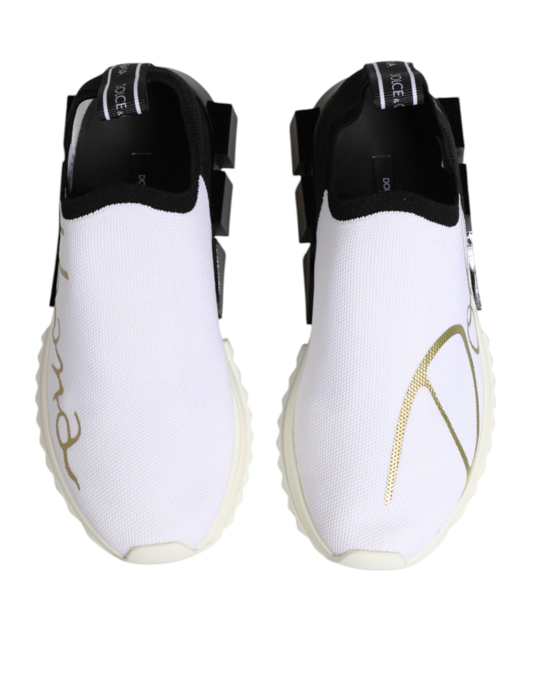 Dolce &amp; Gabbana White Black Low Top Sorrento Sneakers Shoes