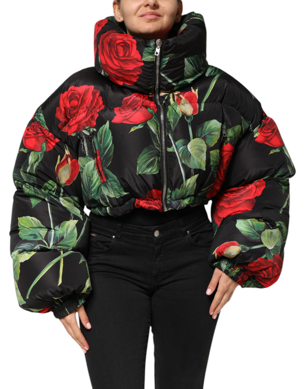 Dolce & Gabbana Puffer Jackets - Multicolor Floral Coat Full Zip Jacket