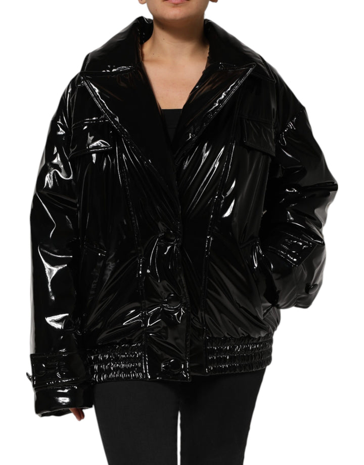 Dolce &amp; Gabbana Polyester Black Quilted Puffer Coat  Jacket