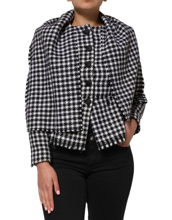 Dolce & Gabbana Capes - Multicolor Wool Monochrome Patterned Jacket