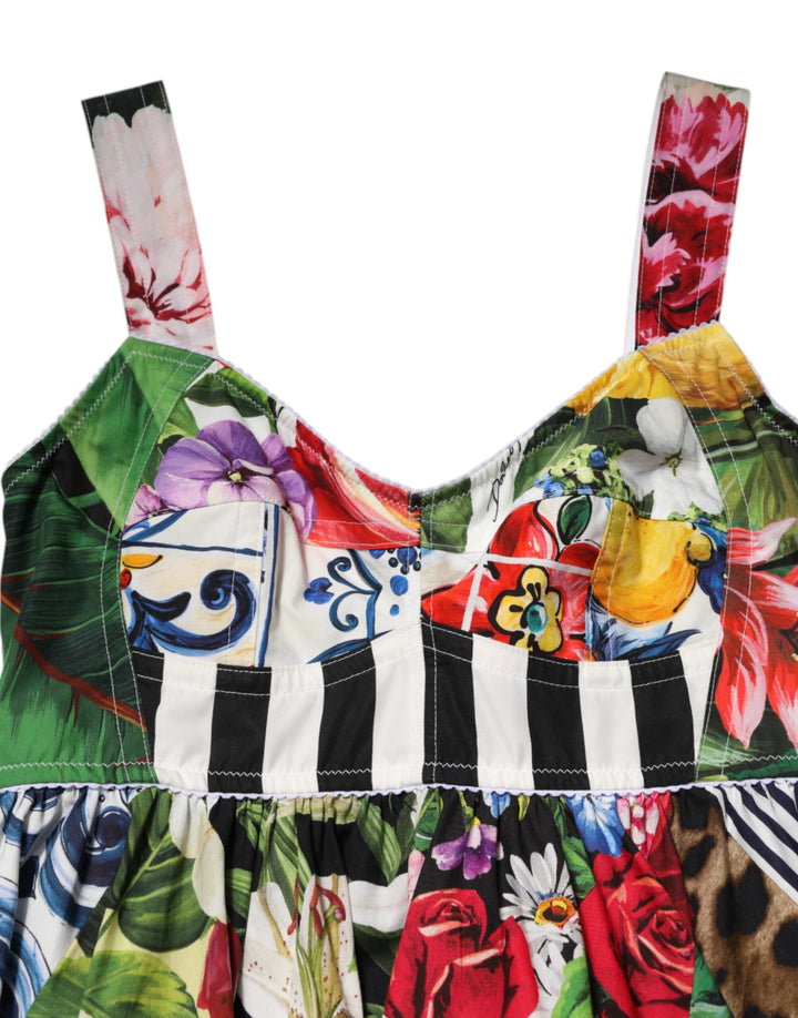 Dolce &amp; Gabbana Multicolor Patchwork Cotton AlineMini Dress