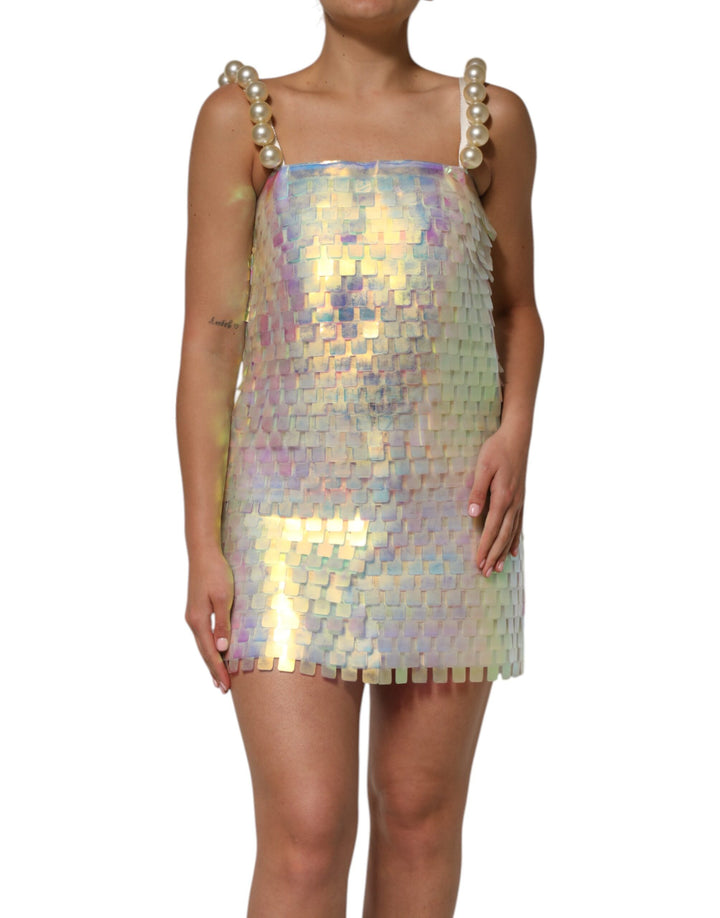 Dolce &amp; Gabbana Multicolor Sequin Holographic Mini  Dress
