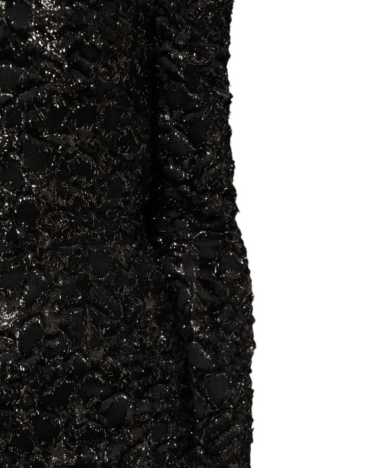 Dolce &amp; Gabbana Black Sequin Bouclé Tweed Sheath Dress