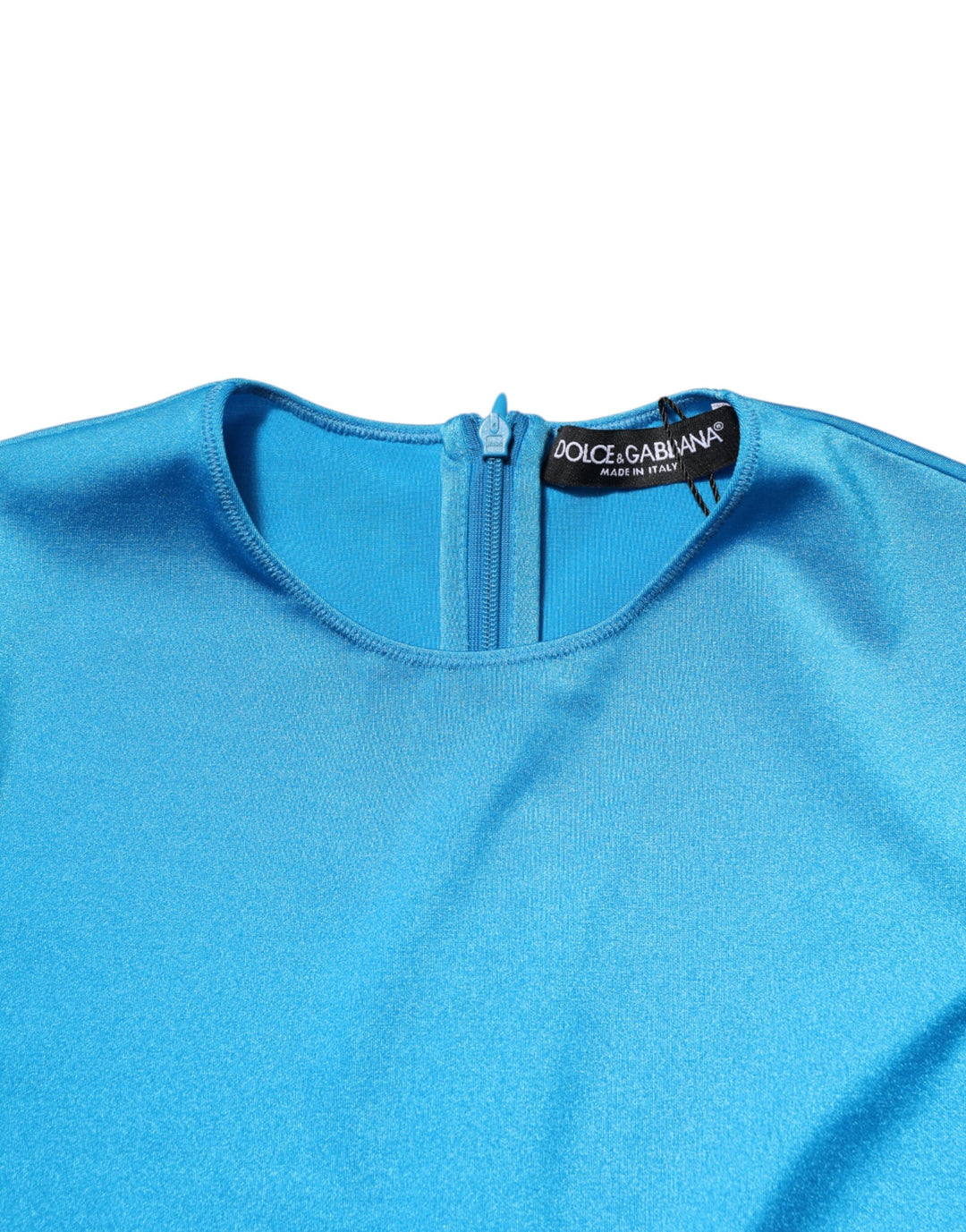 Dolce &amp; Gabbana Blue Nylon Crew Neck Bodycon Jumpsuit Dress
