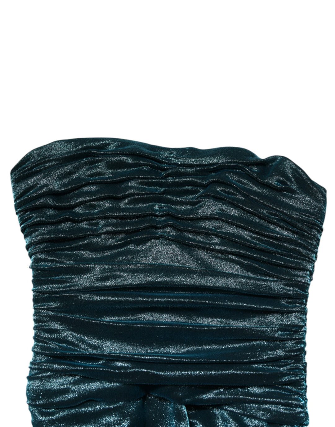 Dolce &amp; Gabbana Green Silk Satin Fitted Strapless Dress