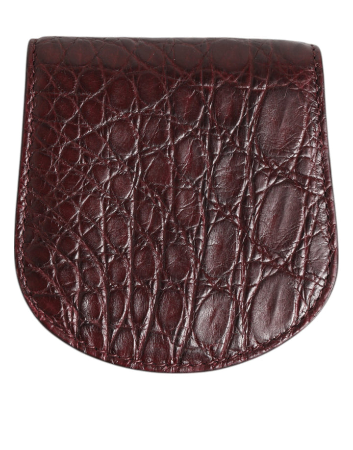 Dolce &amp; Gabbana Burgundy Exotic Skin Coin Condom Case Holder Pocket Wallet