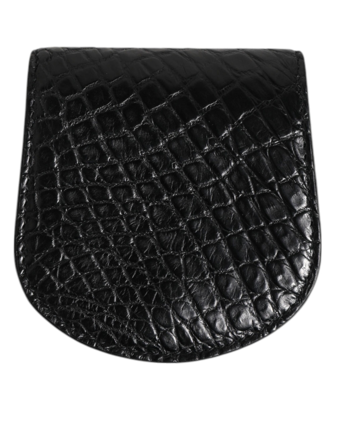 Dolce &amp; Gabbana Black Exotic Skin Coin Condom Case Holder Pocket Wallet