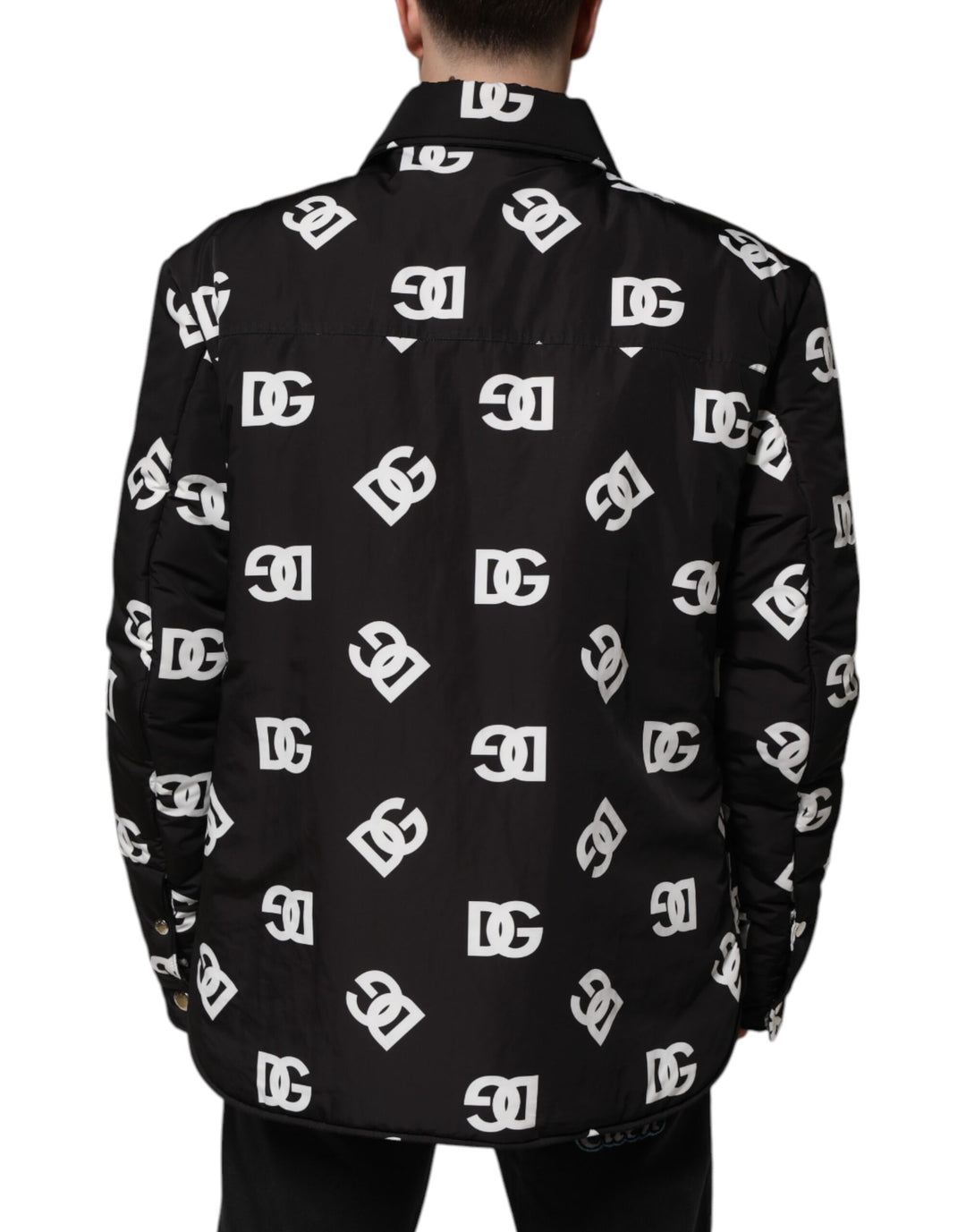 Dolce &amp; Gabbana Black DG Monogram Nylon Windbreaker Jacket