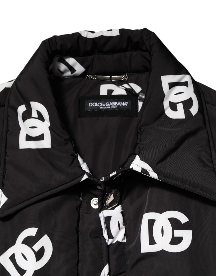Dolce &amp; Gabbana Black DG Monogram Nylon Windbreaker Jacket