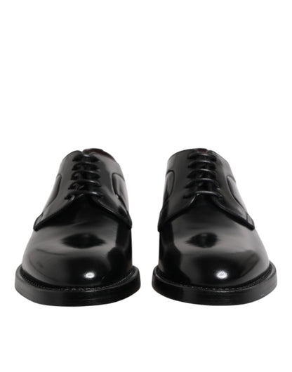 Dolce & Gabbana Black Calf Leather Lace Up Dress Shoes