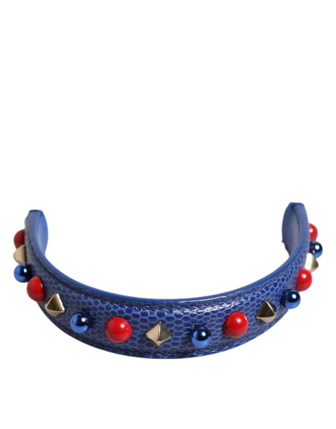 Dolce &amp; Gabbana Blue Embellished Leather Bag Handle Women Shoulder Strap