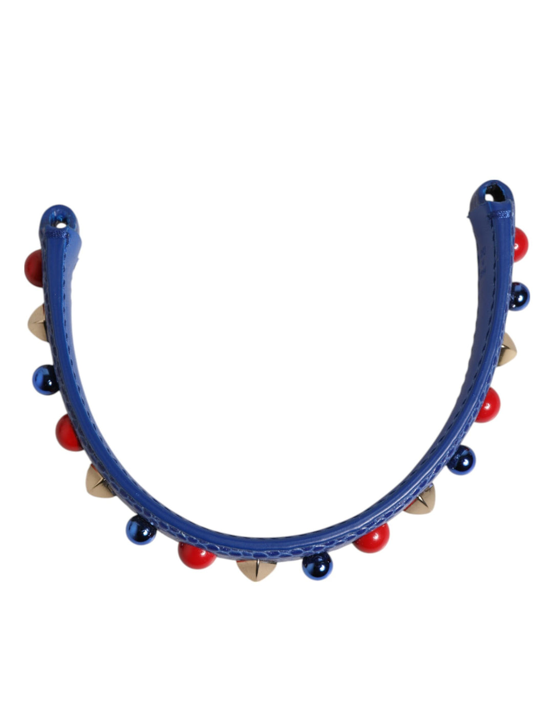 Dolce &amp; Gabbana Blue Embellished Leather Bag Handle Women Shoulder Strap