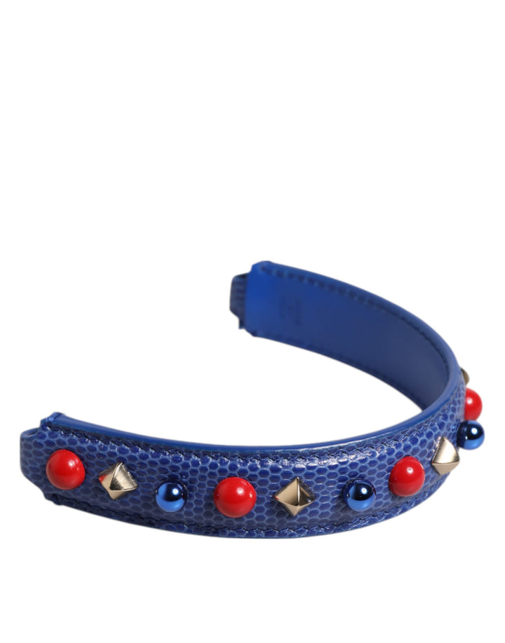 Dolce &amp; Gabbana Blue Embellished Leather Bag Handle Women Shoulder Strap