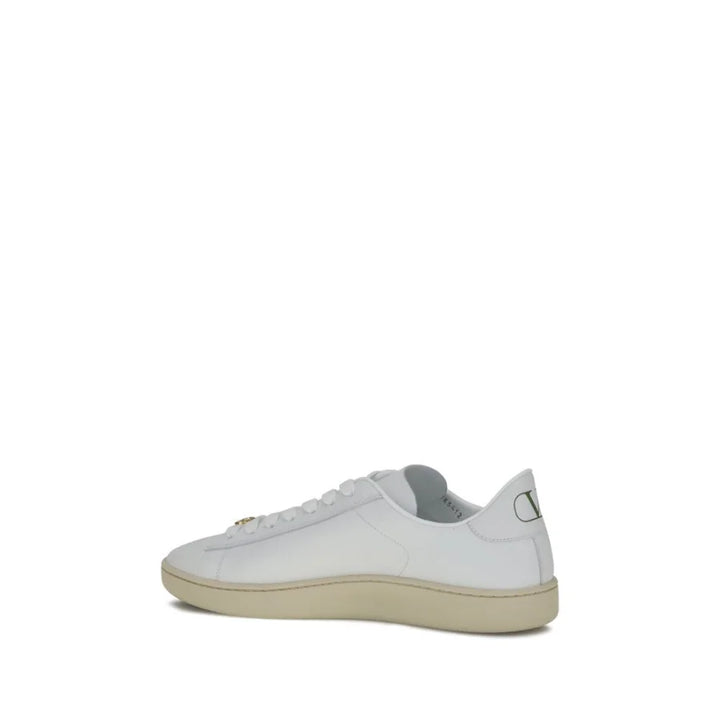Valentino Garavani White Calf Leather Bos Taurus Low Top Sneakers