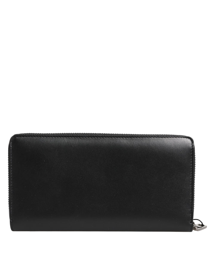 Dolce &amp; Gabbana Black Brown Exotic Leather Men Continental Clutch Wallet