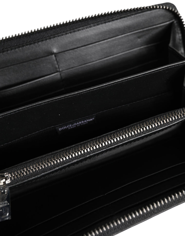 Dolce &amp; Gabbana Black Brown Exotic Leather Men Continental Clutch Wallet