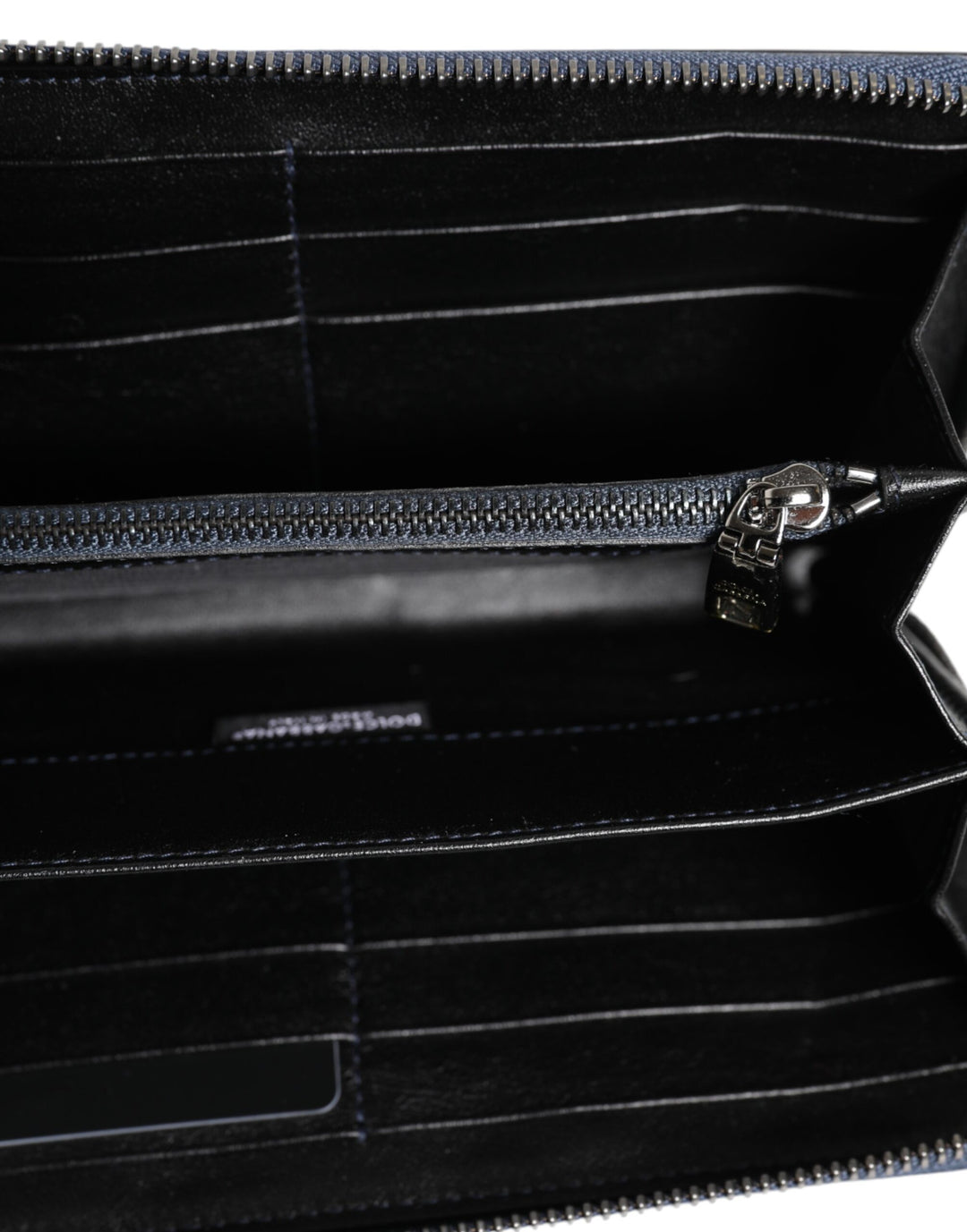 Dolce &amp; Gabbana Black Blue Exotic Leather Men Continental Clutch Wallet