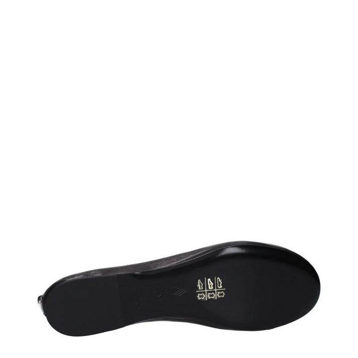 The Attico Black Leather Ballet Flats
