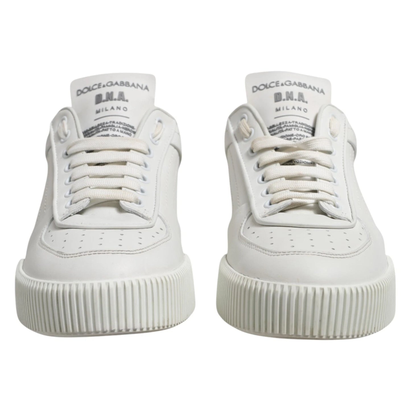 Dolce & Gabbana White Miami Leather Low Top Men Sneakers Shoes