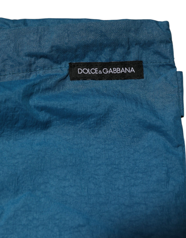 Dolce &amp; Gabbana Blue Logo Waistband Beachwear Shorts Swimwear