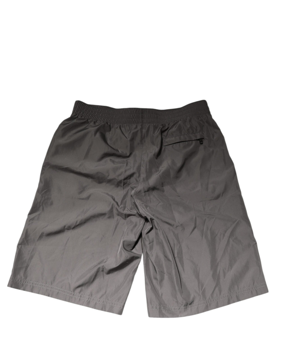 Dolce &amp; Gabbana Light Gray Nylon Elastic Waist Shorts Swimwear