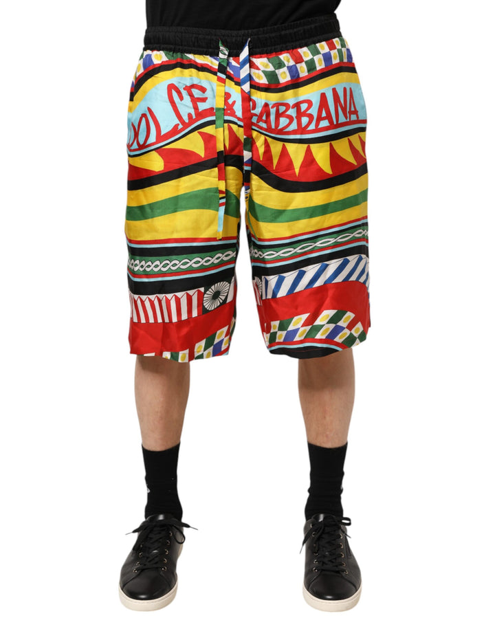 Dolce &amp; Gabbana Multicolor Sicilian Carretto Shorts Swimwear